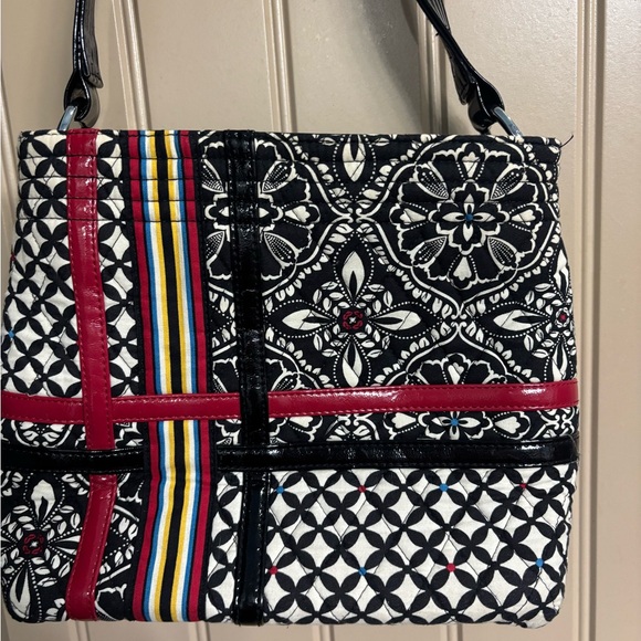 Vera Bradley Handbags - Vera Bradley Black and Red Patterned Shoulder Bag